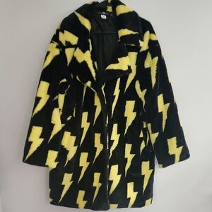 Daisy Street Dolls Kill Lightening Bolt Fur Coat